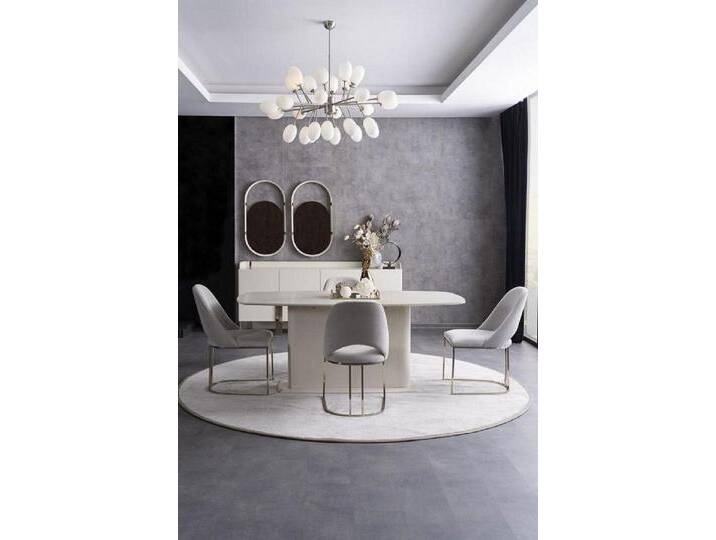 JVmoebel Essgruppe Esszimmer Set Esstisch Polsterstühle Gruppe Sideboard 2x Spiegel, (8-tlg., 8tlg. Esszimmer Set(Esstisch + 4x Stühle + Sideboard + 2x Spiegele) von OTTO