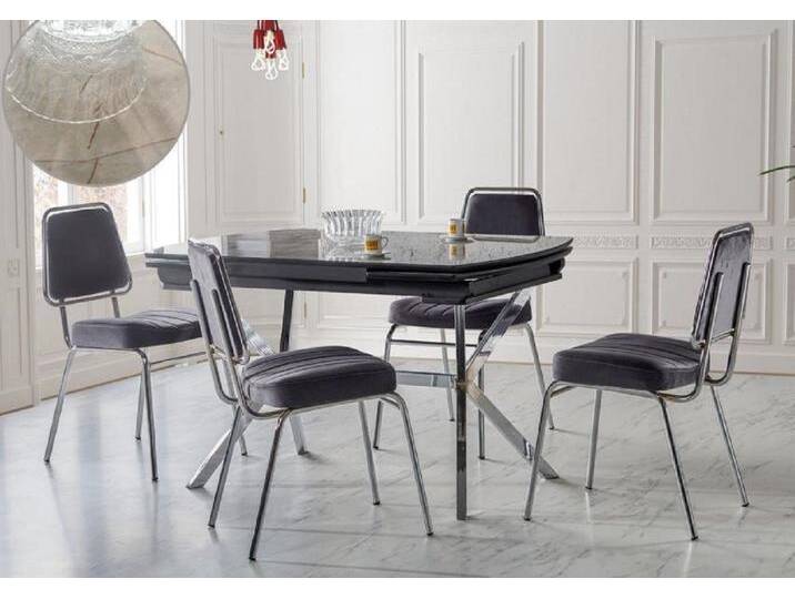 JVmoebel Essgruppe Esszimmer Set Garnitur Tisch 4x Stühle Design Modern Möbel Luxus, (5-tlg., 5tlg.Esszimmer Set(Esstisch+4x Stühle), Made in Europa von OTTO