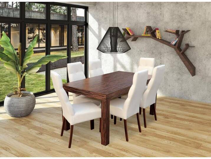 JVmoebel Essgruppe Klassischer Esstisch Tisch Holz Esszimmer Garnitur 6x Stuhl Set Stühle, Made in Europa, braun von OTTO