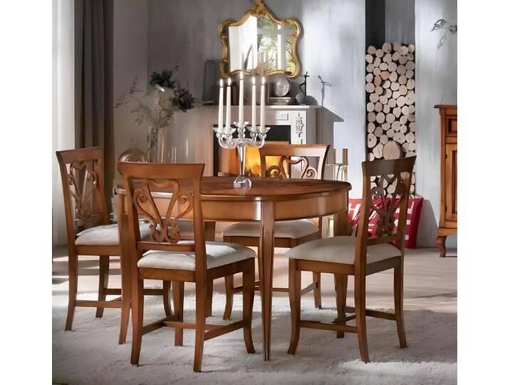 JVmoebel Essgruppe Komplett Set Esstisch 4x Stühle Esszimmer Set Ess Gruppe Holz Tisch, Made in Europa, braun JVmoebel Essgruppe Komplett Set Esstisch 4x Stühle Esszimmer Set Ess Gruppe Holz Tisch, Made in Europa, braun von OTTO