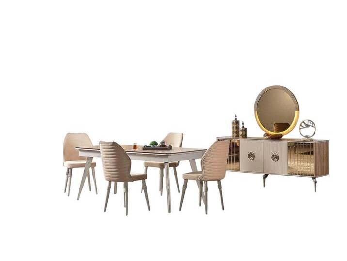 JVmoebel Esszimmer-Set Design Esszimmer Komplett Esstisch + 6x Stühle Modern Möbel Holztisch, (8-St., 1x Esstisch + 6x Stühle + 1x Sideboard) von OTTO