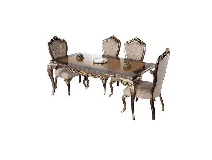JVmoebel Esszimmer-Set Esstisch Stuhl Set Gruppe Garnitur Tisch, Made in Europa, beige braun von OTTO