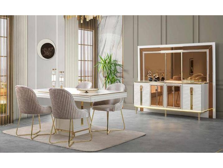 JVmoebel Esszimmer-Set Esstischkombination Esszimmerset Essgruppe Tisch- und Stuhl-Set, (6-St., 6tlg. Esszimmer Set (Esstisch + 4x Stühle + Sideboard) von OTTO