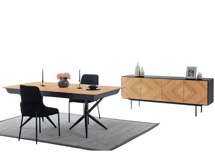 JVmoebel Esszimmer-Set Esszimmer Set Esstisch Essgruppe 6x Stühle Holz Sideboard Braun 8tlg, (8-St., 8tlg Esszimmer Set (Esstisch + 6x Stühle + Sideboard) von OTTO