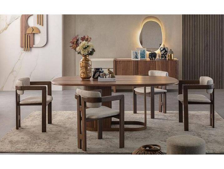 JVmoebel Esszimmer-Set Esszimmer Set mit Tisch, 4 Stühlen, Kommode und Spiegel, Design, (7-St., 1x Esstisch + 4х Stühle + 1x Kommode + 1x Spiegel) von OTTO