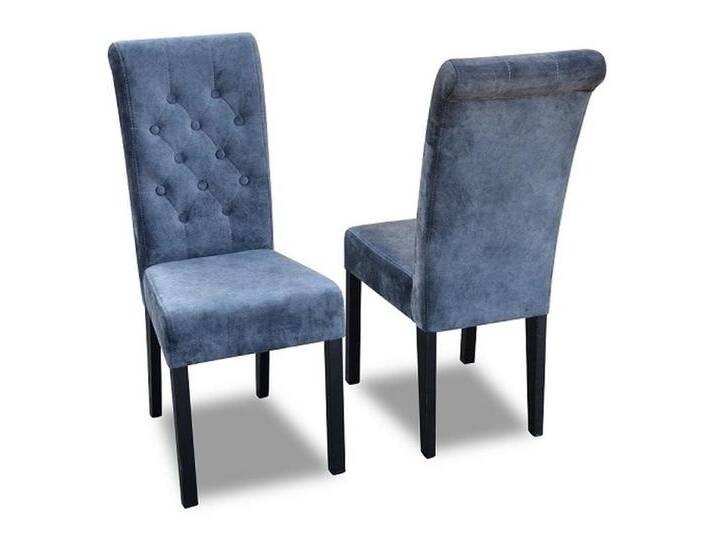JVmoebel Esszimmerstuhl Chesterfield Stuhl Set 6x Esszimmer Stühle Polster Grau Leder K11G (6 St), Made in Europe, grau von OTTO
