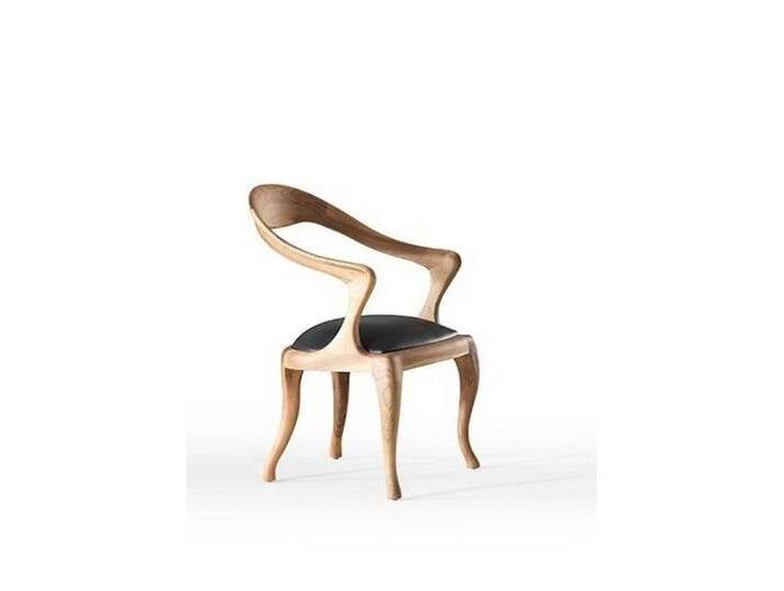 JVmoebel Esszimmerstuhl Designer Küchenstuhl aus Holz – Eleganter Lehnstuhl Luxus (1 St), Made in Europa, schwarz von OTTO