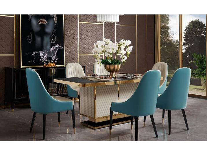 JVmoebel Esszimmerstuhl Ess Zimmer 1x Stuhl Set Sitz Echt Stühle Polster Lehn Designer Holz, Made in Europa, blau JVmoebel Esszimmerstuhl Ess Zimmer 1x Stuhl Set Sitz Echt Stühle Polster Lehn Designer Holz, Made in Europa, blau von OTTO