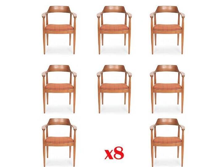 JVmoebel Esszimmerstuhl Esszimmer Stühle Polster 8er Set Holz Textil Gastro Sessel, Made in Europa, orange JVmoebel Esszimmerstuhl Esszimmer Stühle Polster 8er Set Holz Textil Gastro Sessel, Made in Europa, orange von OTTO