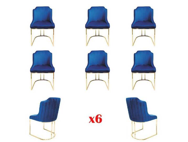 JVmoebel Esszimmerstuhl Esszimmerstuhl Gruppe 6er Set Polsterstuhl Textil mit Lehne, Made in Europa, blau JVmoebel Esszimmerstuhl Esszimmerstuhl Gruppe 6er Set Polsterstuhl Textil mit Lehne, Made in Europa, blau von OTTO