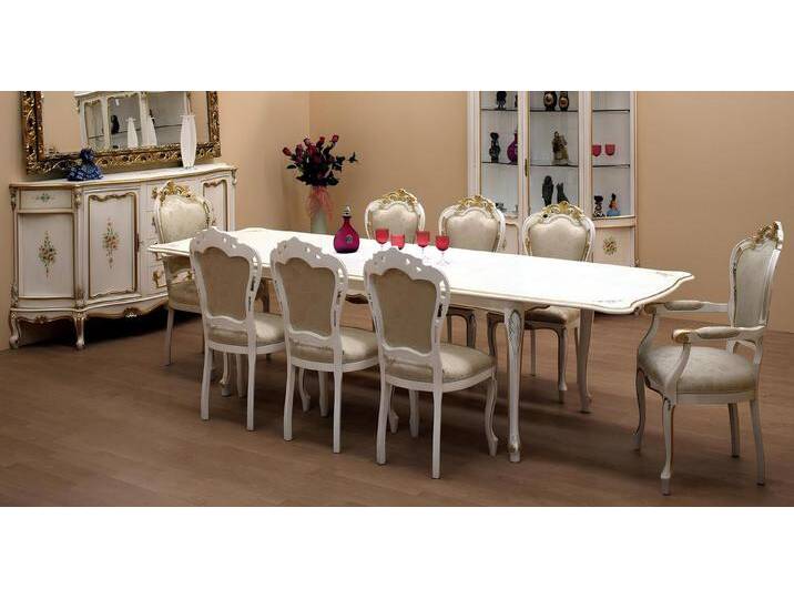 JVmoebel Esszimmerstuhl Klassische Set 2x Stühle Armlehnen 6x Stühle Stuhl Garnitur Esszimmer, Made in Europa, weiß von OTTO