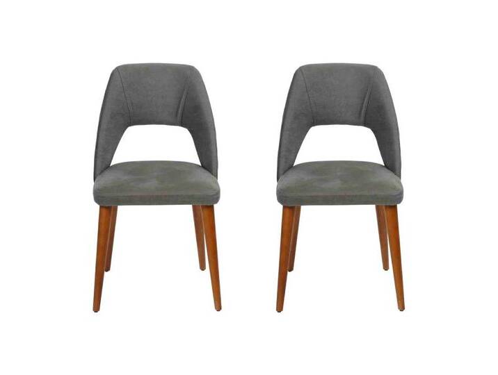 JVmoebel Esszimmerstuhl Luxuriöse Holzstühle in Grau-Braun für das Esszimmer (2 St), Made in Europa, grau von OTTO