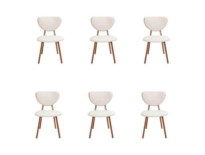 JVmoebel Esszimmerstuhl Moderner Weißer Holzstuhl ohne Armlehnen, 6 Stück (6 St), Made in Europa, weiß von OTTO