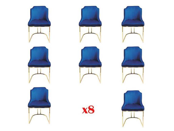 JVmoebel Esszimmerstuhl Polsterstuhl Set 8 Möbel Garnitur Textil Blau Lehn Sitzgruppe, Made in Europa, blau JVmoebel Esszimmerstuhl Polsterstuhl Set 8 Möbel Garnitur Textil Blau Lehn Sitzgruppe, Made in Europa, blau von OTTO