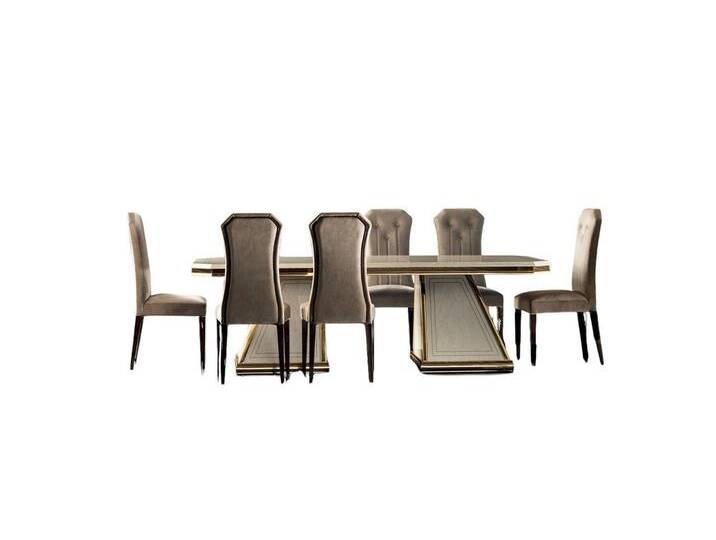 JVmoebel Esszimmerstuhl Set 6x Designer Stuhl Set Esszimmer Lehn Polster Sitz Stühle, Made in Europa, grau von OTTO