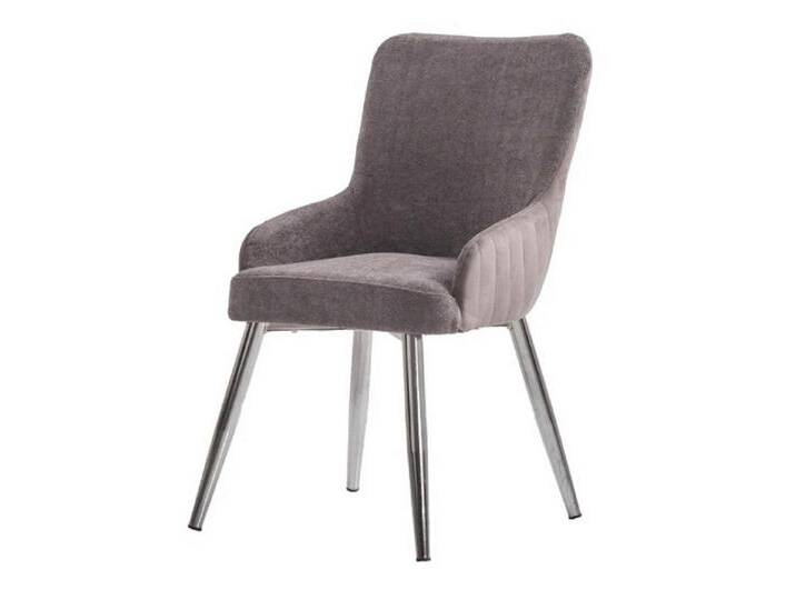 JVmoebel Esszimmerstuhl Set 6x Stühle Design Metall Stoff Polster Esszimmer Textil (6 St), Made in Europa, grau von OTTO