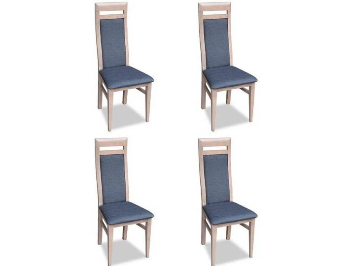 JVmoebel Esszimmerstuhl Stühle Küche Esszimmer Stoff Holz Set 4x Textil Lehnstuhl Polster Blau, Made in Europa, blau von OTTO