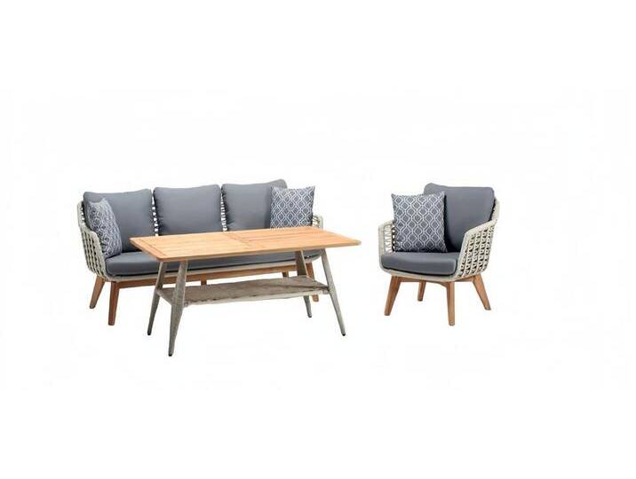 JVmoebel Gartenlounge-Set Sofagarnitur Rattanmöbel Gartenmöbel Terrasse Set Lounge Balkon, (3tlg Set(Sofa 3 Sitzer+Sessel+Couchtisch), Made in Europa von OTTO
