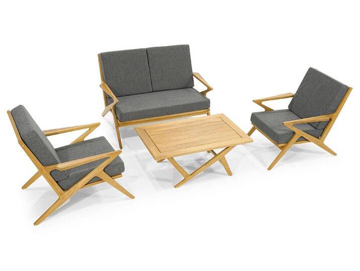 JVmoebel Gartenlounge-Set Stilvolle Garten Möbel Designer 2-Sitzer 2x Polster Sessel Couchtisch, (4-tlg., Gartenmöbel (Doppelsitz + 2 Sessel + Couchtisch) von OTTO