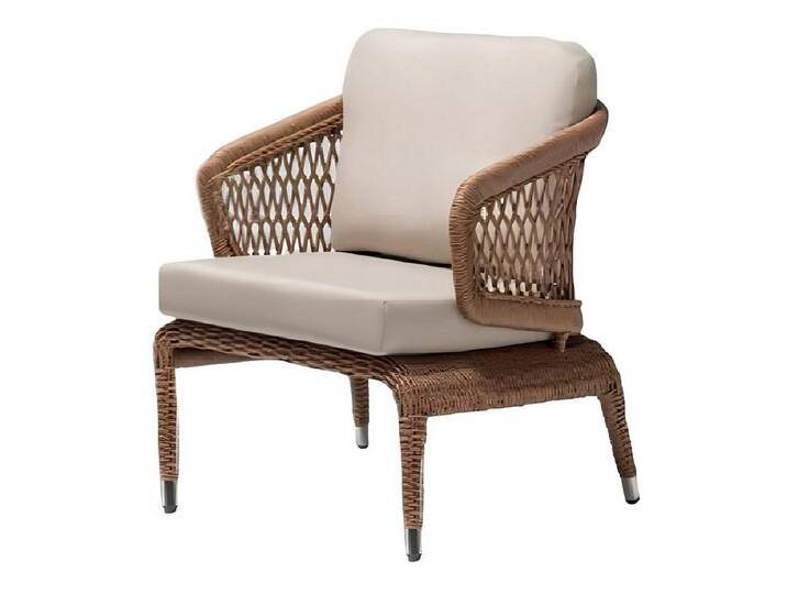 JVmoebel Gartenstuhl Sessel Rattan Braun Design Couch Hochwertig Hochwertig Polster Sitzer, Made in Europa, braun von OTTO