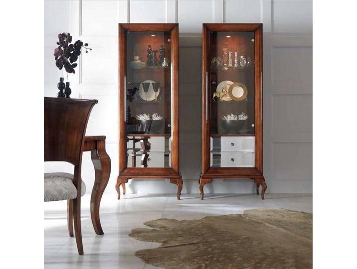 JVmoebel Glasvitrine Barocker Holzschrank Vitrine für das Wohnzimmer in Braun Made in Europa, braun JVmoebel Glasvitrine Barocker Holzschrank Vitrine für das Wohnzimmer in Braun Made in Europa, braun von OTTO