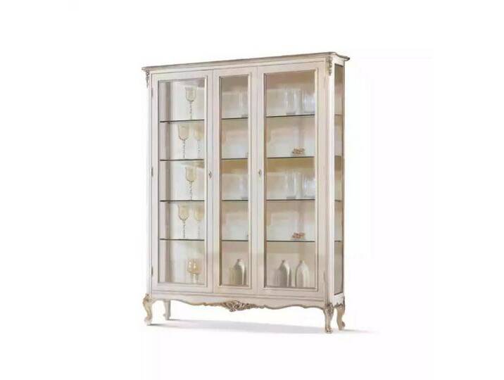 JVmoebel Glasvitrine Glas Vitrine Esszimmer Holz Anrichte Design Neu Möbel Stil (1-St., 1x Vitrine) Made in Europa, weiß von OTTO