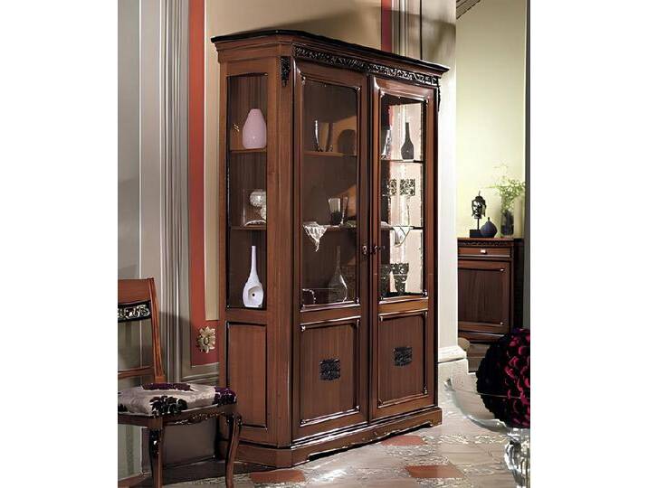 JVmoebel Glasvitrine Vitrine Glas Schrank Holz Möbel Vitrine Kommoden Vitrinen Kommode Made in Europa, braun von OTTO