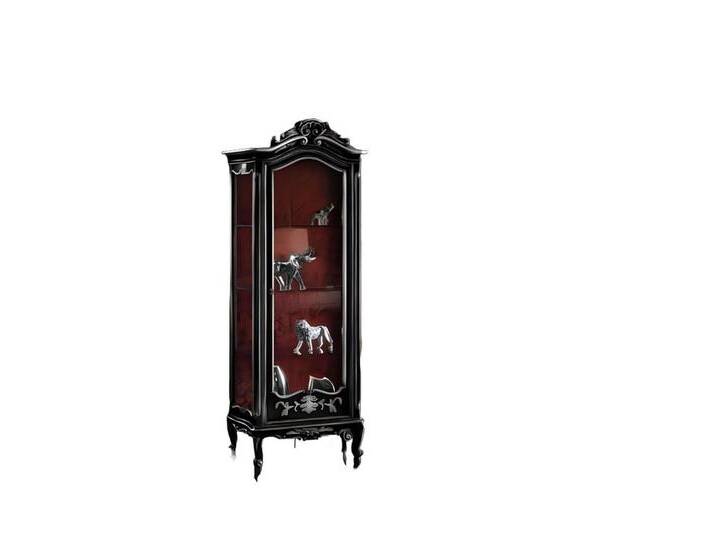 JVmoebel Glasvitrine Vitrine Schrank Vitrinen Wohnzimmer Schränke Anrichte Italienische Made in Europa, schwarz von OTTO