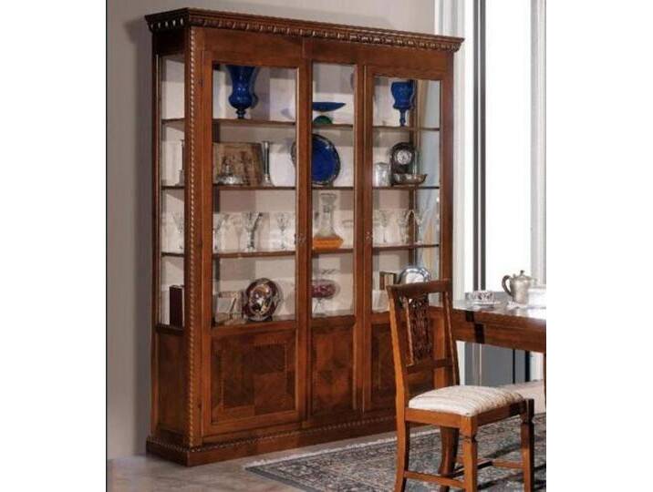 JVmoebel Glasvitrine Vitrine Wohnzimmer Möbel Anrichte Massivholz Vitrinen Glas Schrank Made in Europa, braun von OTTO