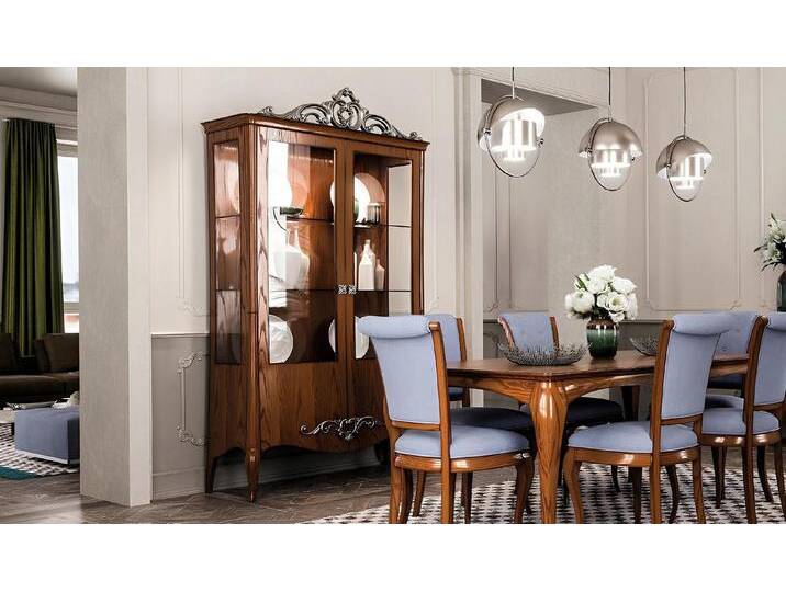 JVmoebel Glasvitrine Wohnzimmer Anrichte Glas Schrank Vitrine Esszimmer Anrichte Holz Made in Europa, braun von OTTO