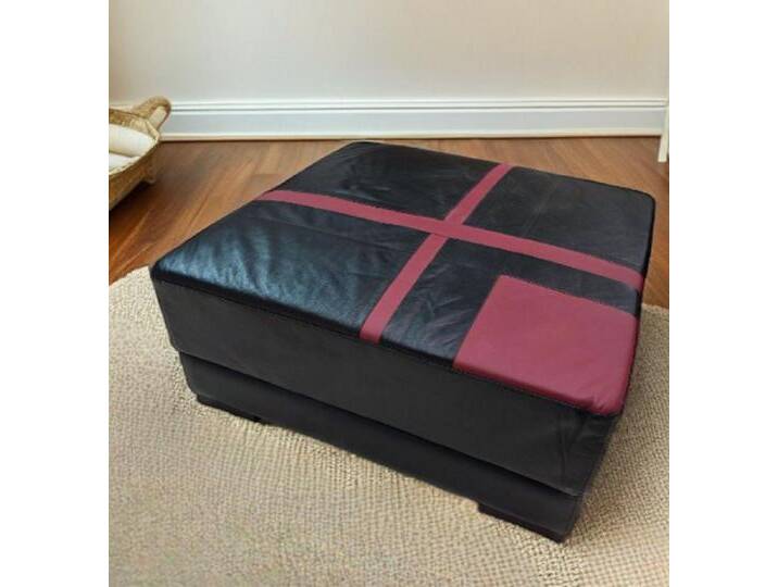 JVmoebel Hocker Hocker Lederhocker Polster Ottomane Schwarz Modern Sofort (1 St), Made in Europa, rot schwarz von OTTO