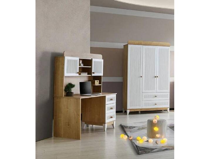 JVmoebel Jugendzimmer-Set Schlafzimmer Kinder Jugend Zimmer Set Kleiderschrank Schreibtisch 2, (2-tlg., Schreibtisch + Kleiderschrank), Made in Europa von OTTO