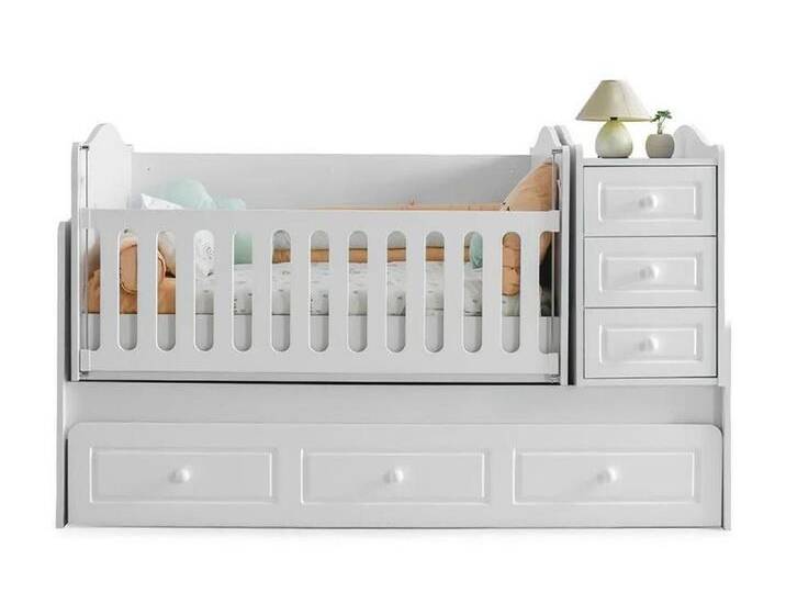 JVmoebel Kinderbett Moderner Wickeltisch mit Stauraum für Babyschlafzimmer in Weiß, Made in Europe, weiß von OTTO