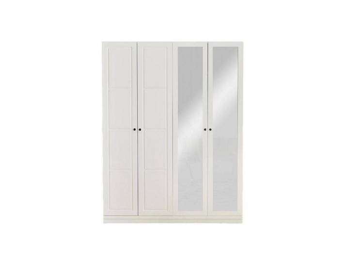 JVmoebel Kleiderschrank Moderner Schrank Mit Glasfront Stoffschrank Weiß Holz Design (1-St., Kleiderschrank) Made in Europa, weiß von OTTO