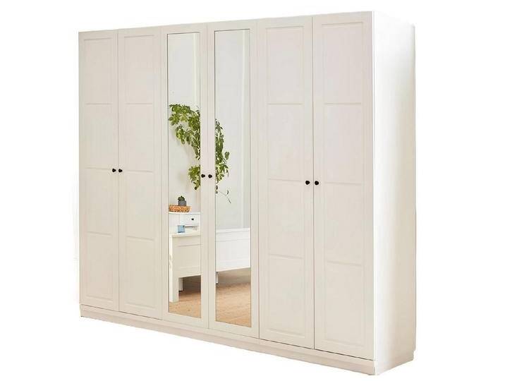 JVmoebel Kleiderschrank Stoffschrank Schrank Spiegeltür Schlafzimmer Weiß Holz modern (1-St., Kleiderschrank) Made in Europa, weiß von OTTO