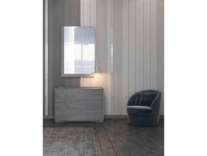 JVmoebel Kommode Grau Holzsideboard mit Spiegel - Neue Kommode und Möbelstücke (2 St., Kommode + Spiegel), Made in Europa, grau von OTTO