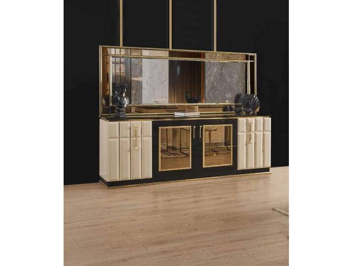 JVmoebel Kommode Hochglanz Sideboard mit Spiegel – Edles Holz Möbelstück, Made in Europa, weiß von OTTO