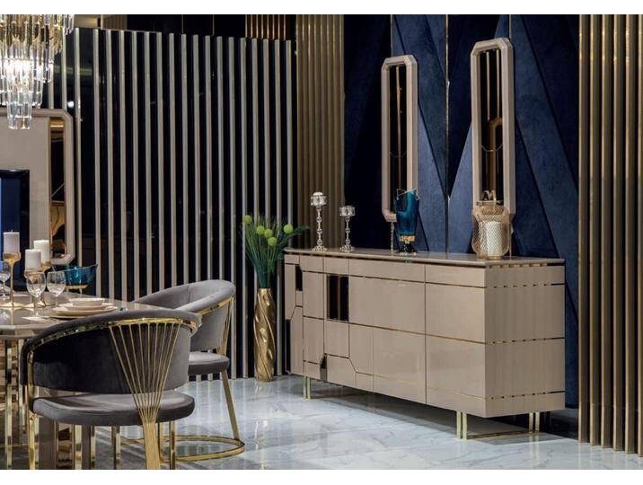 JVmoebel Kommode Hochglanz Sideboard mit Spiegel und Holz Kommoden Set 2tlg, Made in Europa, beige JVmoebel Kommode Hochglanz Sideboard mit Spiegel und Holz Kommoden Set 2tlg, Made in Europa, beige von OTTO