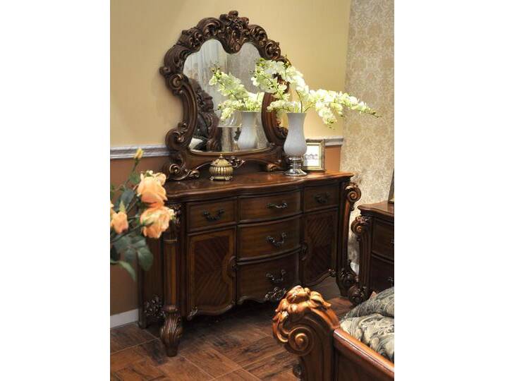 JVmoebel Kommode Stilvolle Barock-Kommode mit Spiegel aus Holz für Ihr Zuhause, Made in Europa, braun JVmoebel Kommode Stilvolle Barock-Kommode mit Spiegel aus Holz für Ihr Zuhause, Made in Europa, braun von OTTO