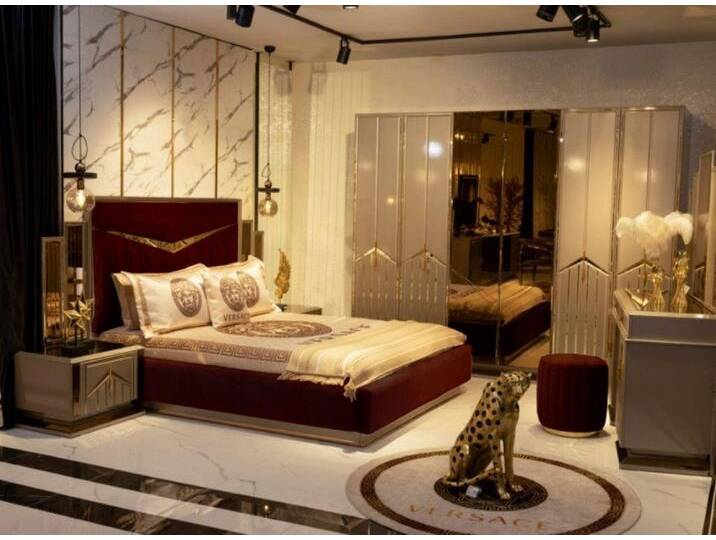 JVmoebel Komplettschlafzimmer Schlafzimmer Bett mit Nachttisch Garnitur – Modernes Möbel Set, Made in Europa, rot, Liegefläche: 200 x 200 cm, Rot JVmoebel Komplettschlafzimmer Schlafzimmer Bett mit Nachttisch Garnitur – Modernes Möbel Set, Made in Europa, rot, Liegefläche: 200 x 200 cm, Rot von OTTO