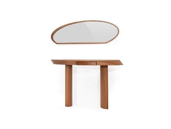 JVmoebel Konsole Modern Wohnzimmer Set Besteht aus Holz Konsolentisch und Spiegel 2tlg (2 St., 1x Konsolentisch + 1x Spiegel), Made in Europa, braun von OTTO