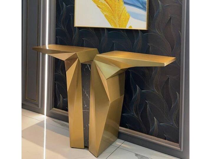 JVmoebel Konsolentisch Eleganter Konsolentisch aus Holz in Gold - Modernes Design Neu (1-St., Konsolentisch), Made in Europa, goldfarben von OTTO