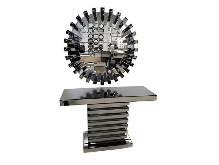 JVmoebel Konsolentisch Konsole mit Spiegel Grau Holz Modern Elegant (MaßeKonsole mit Spiegel), Made in Europe, grau von OTTO