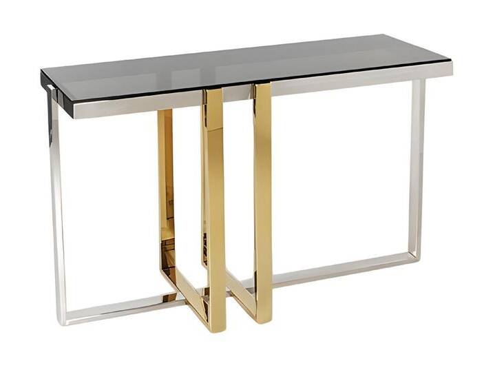 JVmoebel Konsolentisch Moderner Konsolentisch aus Metall und Glas in Grau, Made in Europe, grau JVmoebel Konsolentisch Moderner Konsolentisch aus Metall und Glas in Grau, Made in Europe, grau von OTTO