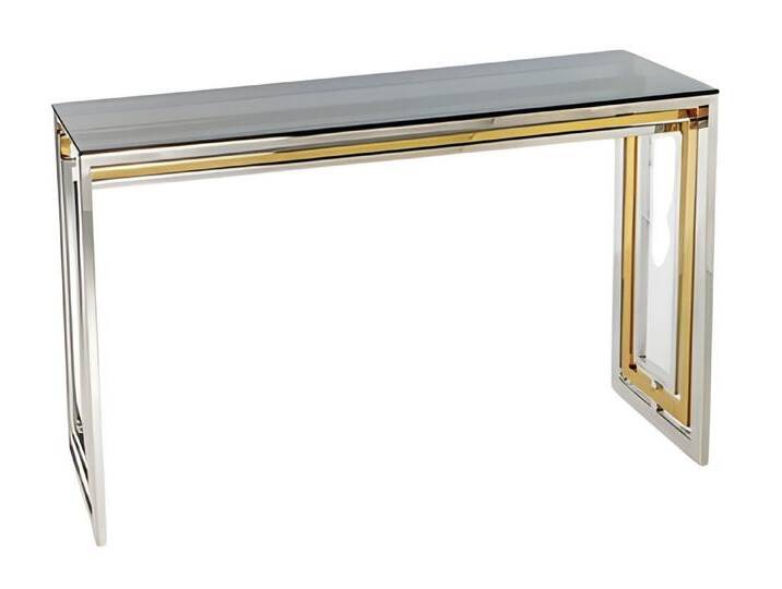 JVmoebel Konsolentisch Moderner Konsolentisch aus Metall und Glas in Grau, Made in Europe, grau JVmoebel Konsolentisch Moderner Konsolentisch aus Metall und Glas in Grau, Made in Europe, grau von OTTO