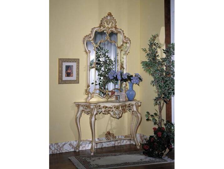 JVmoebel Konsolentisch Spiegel-Konsole Frisiertisch Shabby Chic in Weiß, Made in Europa, weiß von OTTO