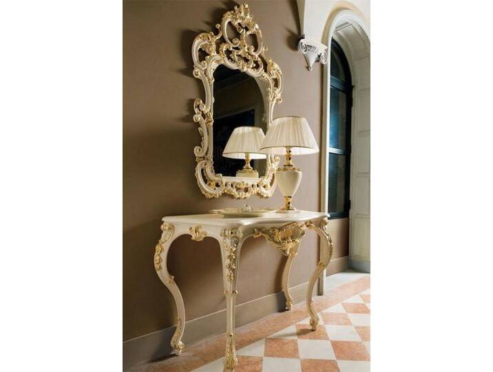 JVmoebel Konsolentisch Spiegel Sideboard 2tlg Set Holz Italienische Möbel Stil Barock Gold, Made in Europa, weiß JVmoebel Konsolentisch Spiegel Sideboard 2tlg Set Holz Italienische Möbel Stil Barock Gold, Made in Europa, weiß von OTTO