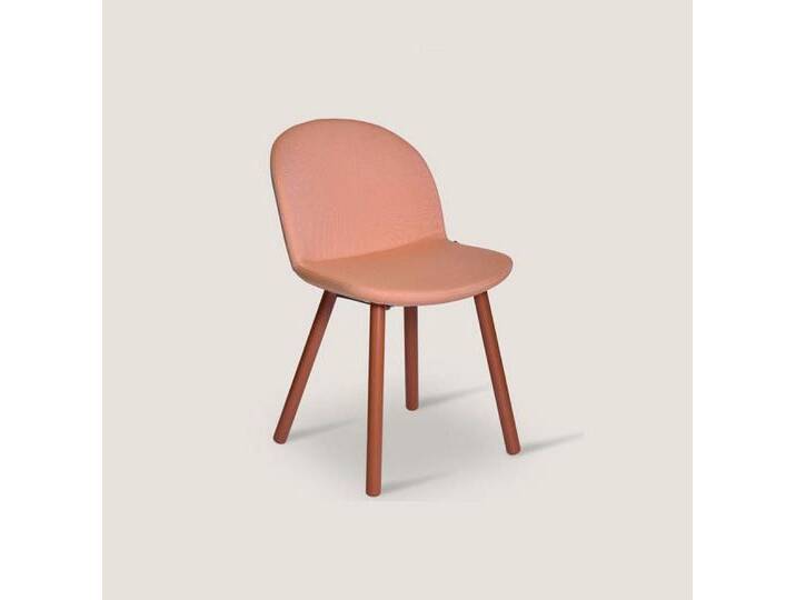 JVmoebel Küchenstuhl Rosa Esszimmerstuhl mit Holzbeinen - Design Polsterstuhl (1 St), Made in Europa, rosa von OTTO