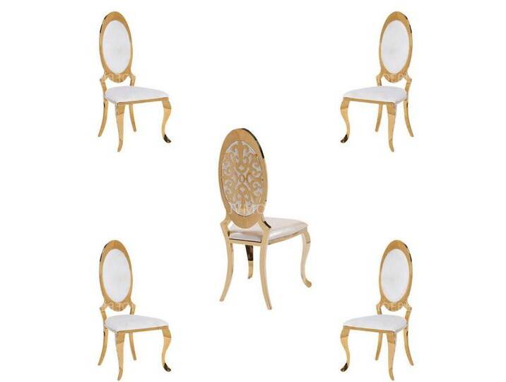 JVmoebel Küchenstuhl Textil Stoff Holz Gepolsterte Esszimmer 4x Stühle Sofort (4 St), Made in Europa, weiß von OTTO