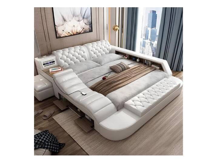 JVmoebel Multimediabett Doppel Multifunktion Polster Wasser Betten 180x200 Usb Radio Musik (1-tlg), Made in Europa, weiß, 200 x 200 cm von OTTO